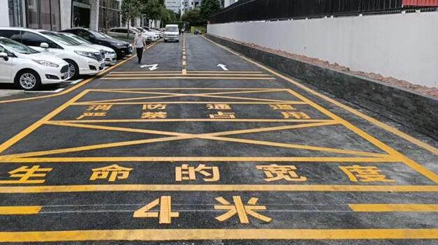 蘇州道路劃線解讀，醫院消防通道標志尺寸標準規范?